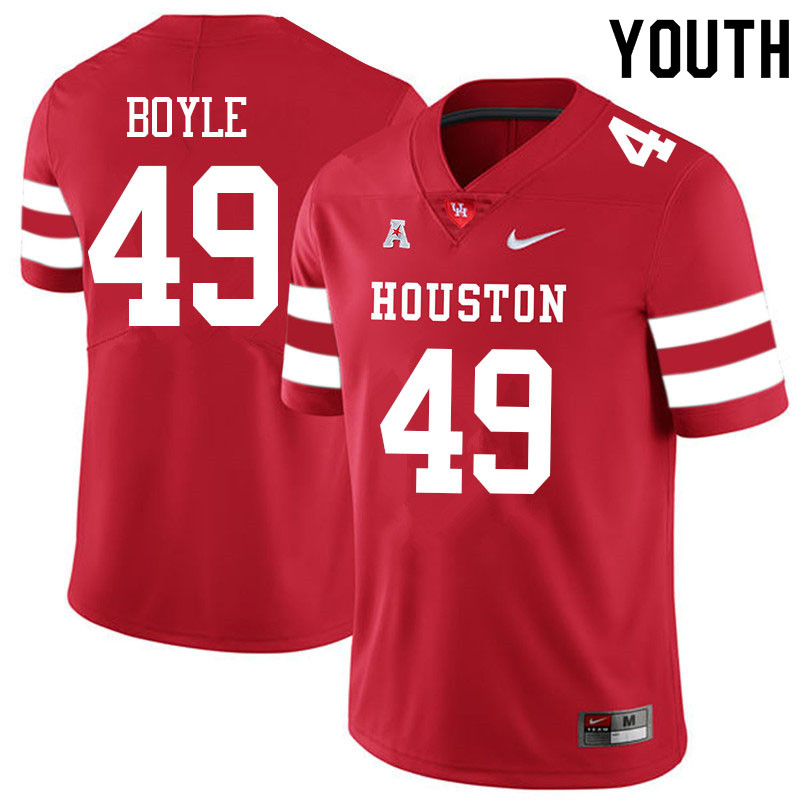 Youth #49 Colby Boyle Houston Cougars College Football Jerseys Sale-Red